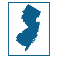 Silhouette map of New Jersey